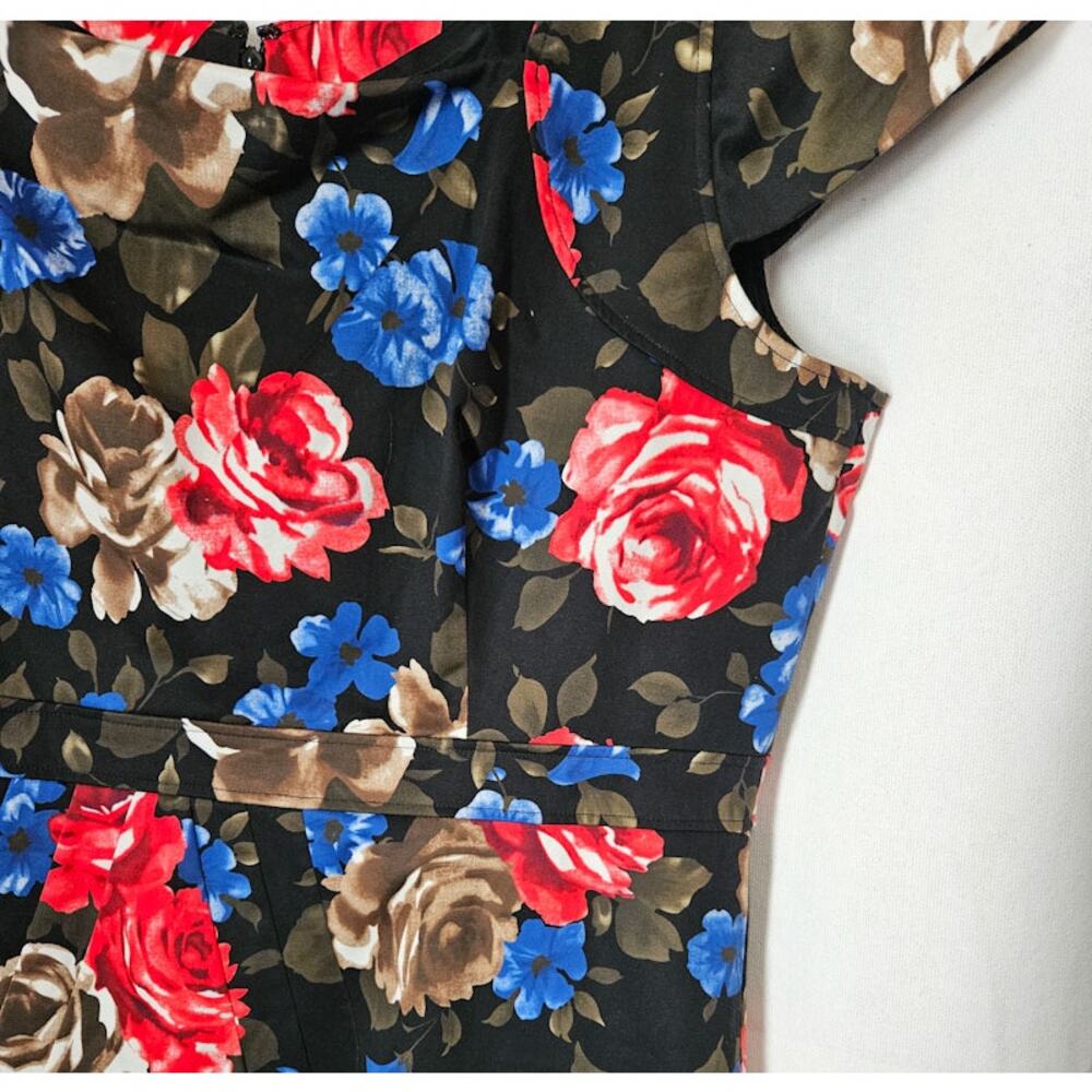 J. Peterman Women's Cap Sleeve Floral Sheath Dress 22 Plus Spring - Picture 3 of 7